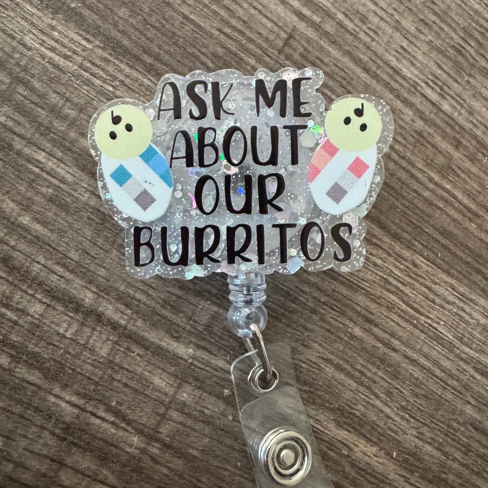 Ask Me About Our Burritos Retractable Badge Reel